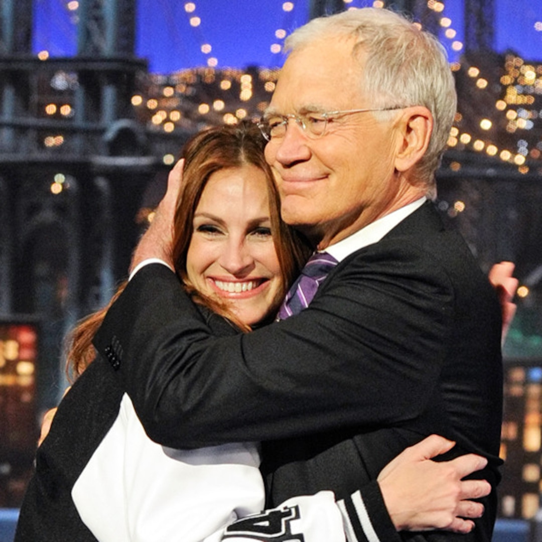 Watch Julia Roberts Kiss David Letterman for the Last Time! - E! Online